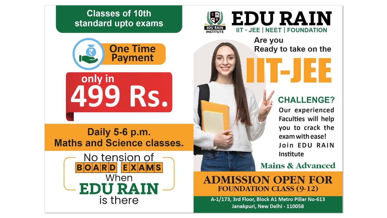 Class 6 to 8 Academic Foundation Coaching at EduRain Institute